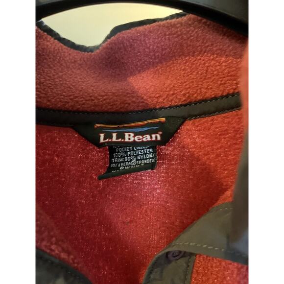 LL Bean Jacket Womens M Red Long Sleeve 1/4 Snap Sweater Fleece Pullover - Picture 2 of 6